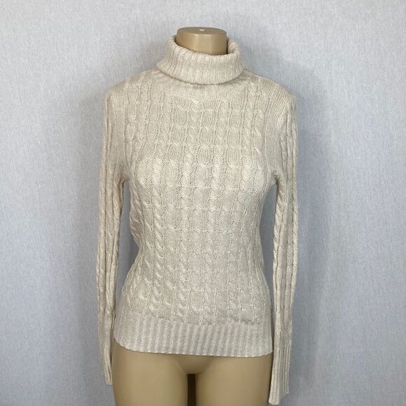 New York & Company Sweaters - New York and Company NY&C Turtleneck sweater. Size Small. Beige, Metallic Thread